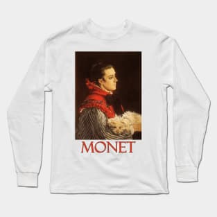 Camille with a Small Dog by Claude Monet Long Sleeve T-Shirt